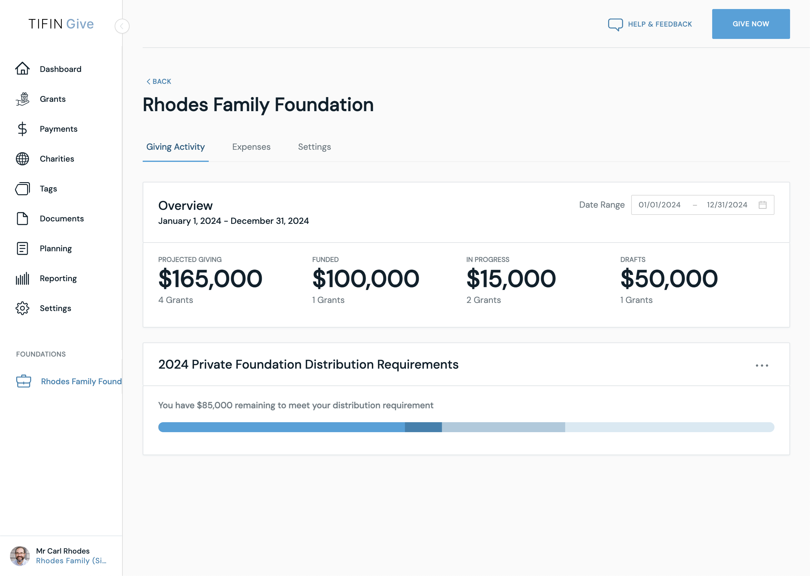 TIFIN Give Private Foundation Management