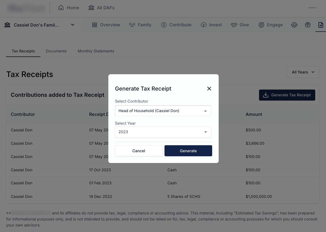 TIFIN Give Tax Optimized